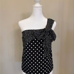 J. Crew Black and White Asymmetrical Sleeveless Tank Top